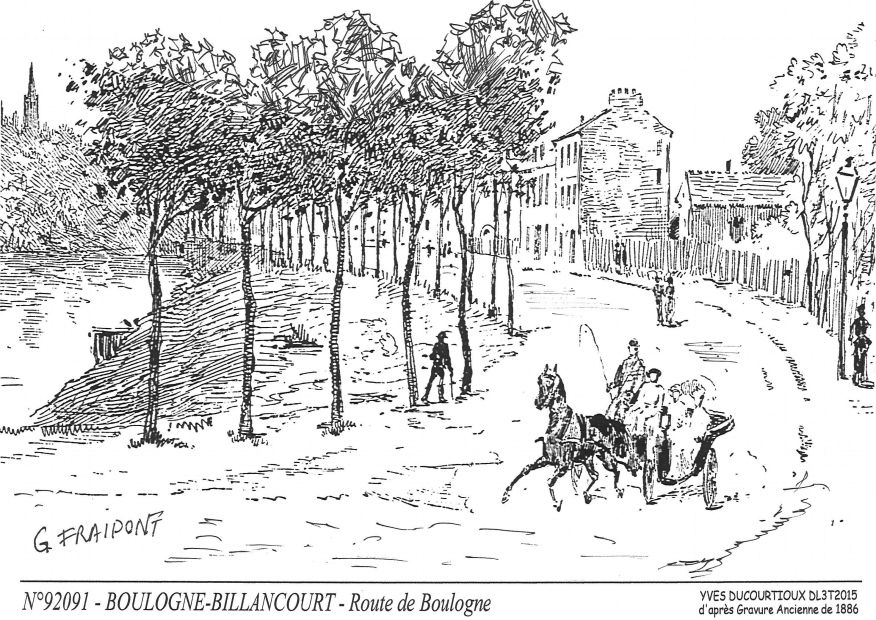 N 92091 - BOULOGNE BILLANCOURT - route de boulogne (d'aprs gravure ancienne)